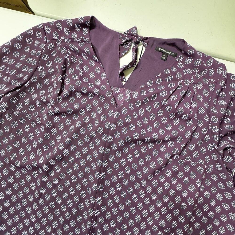Purple Patterned Women's Blouse - image 5
